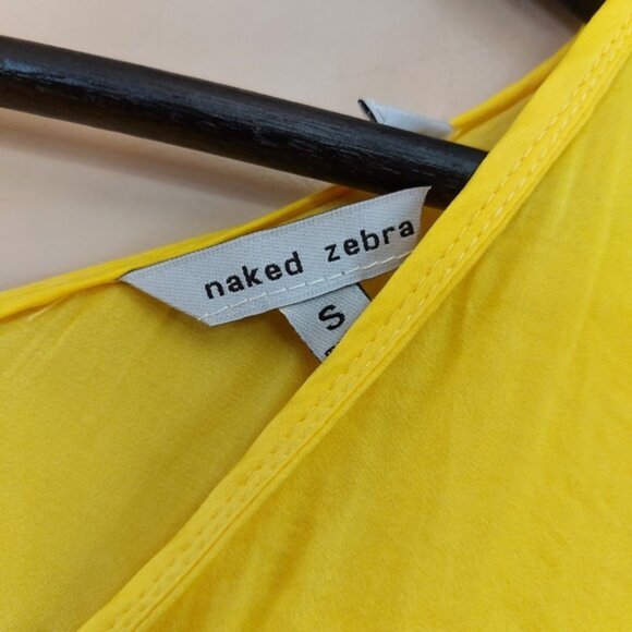 Naked Zebra v neck blouse with faux wrap bottom size small - Picture 4 of 6
